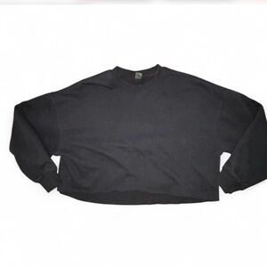 Black womens Crewneck cropped Sweatshirt